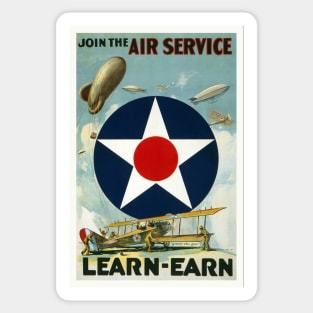 Join the Air Service, 1917. Vintage Poster Sticker